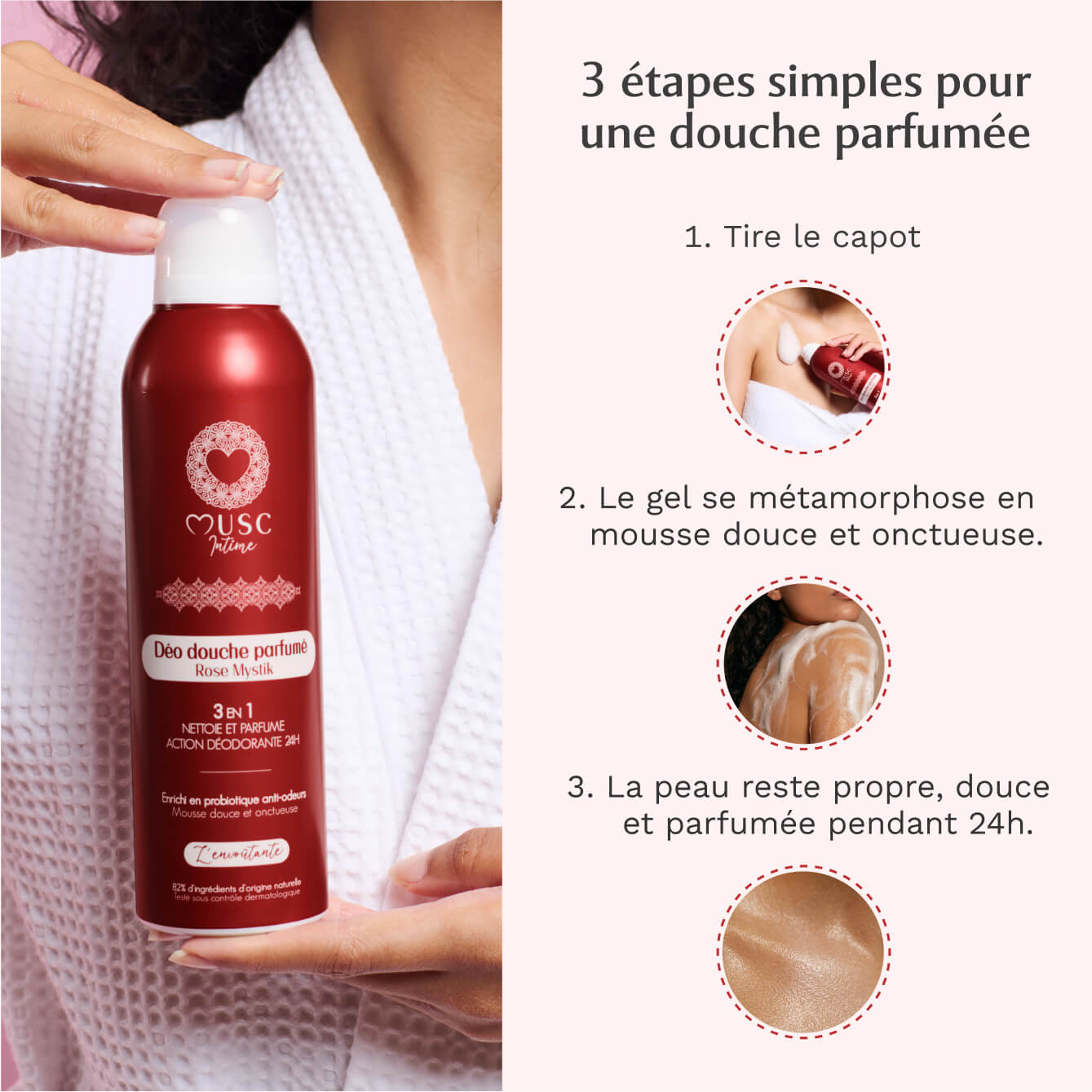 Déo douche parfumé Rose Mystik - l'Envoûtante