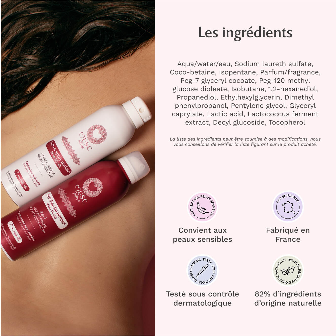 Déo douche parfumé Rose Mystik - l'Envoûtante