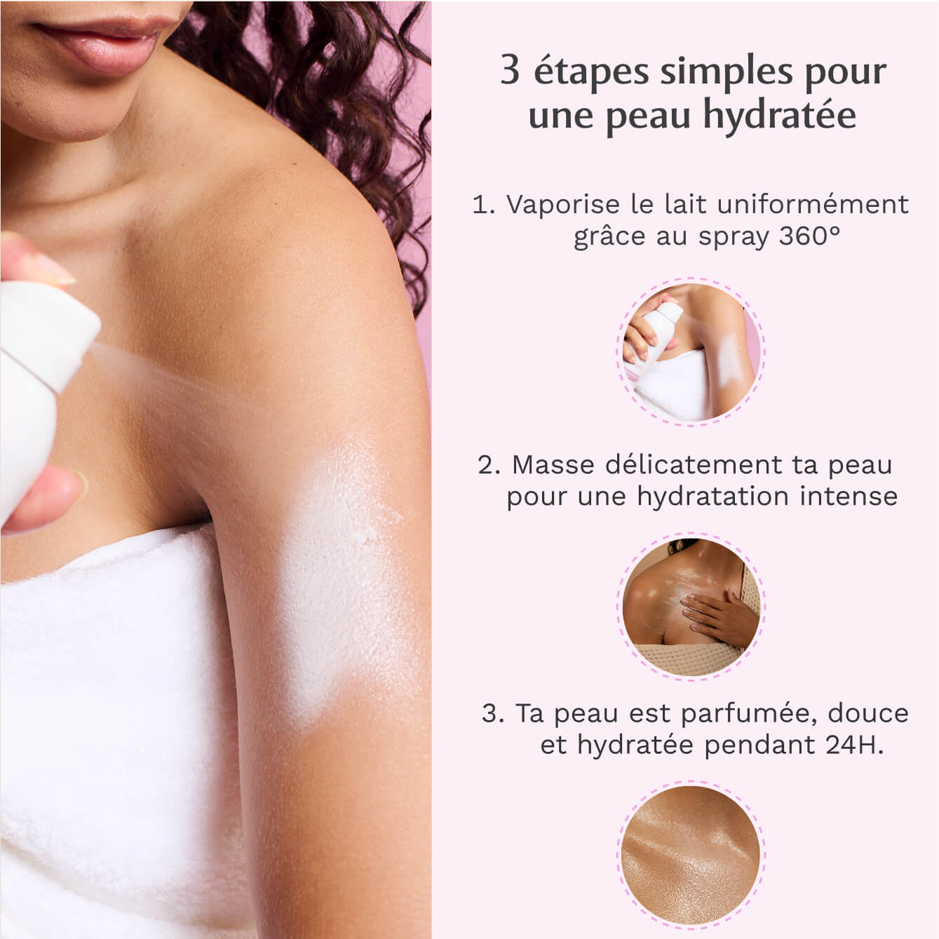 Lait en spray parfumé au Musc Blanc - l'Irrésistible