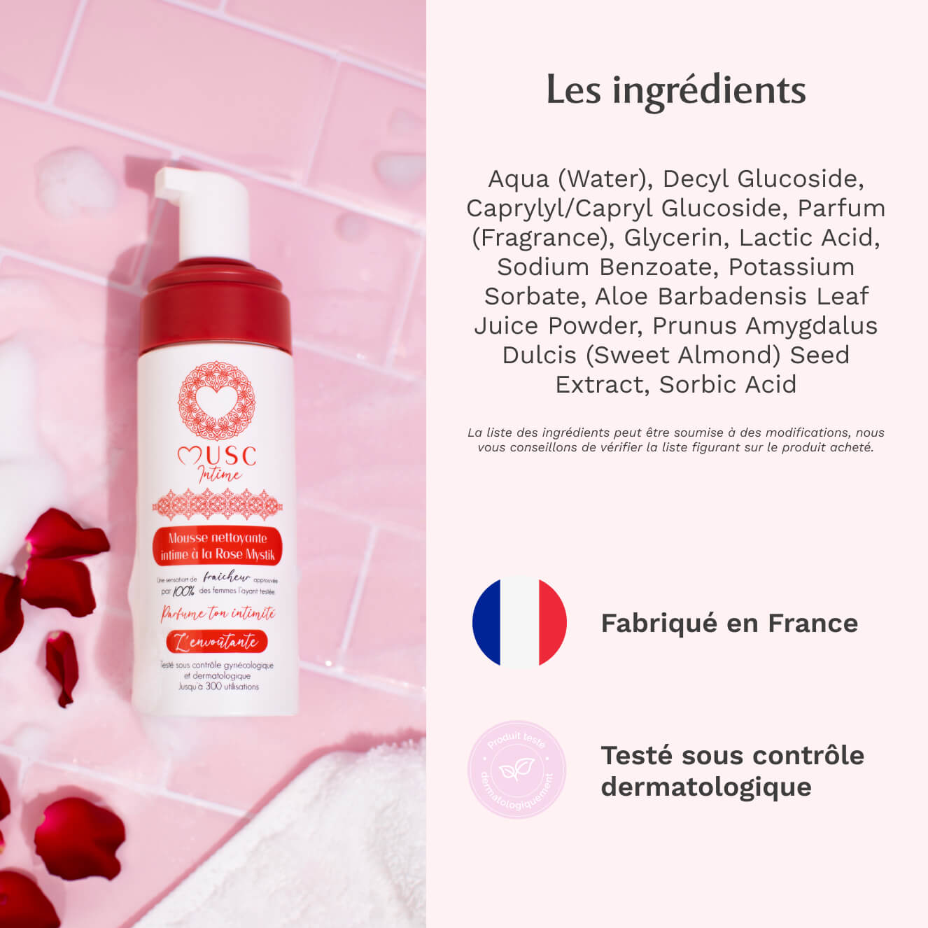 Mousse nettoyante Intime Rose Mystik - l'Envoûtante