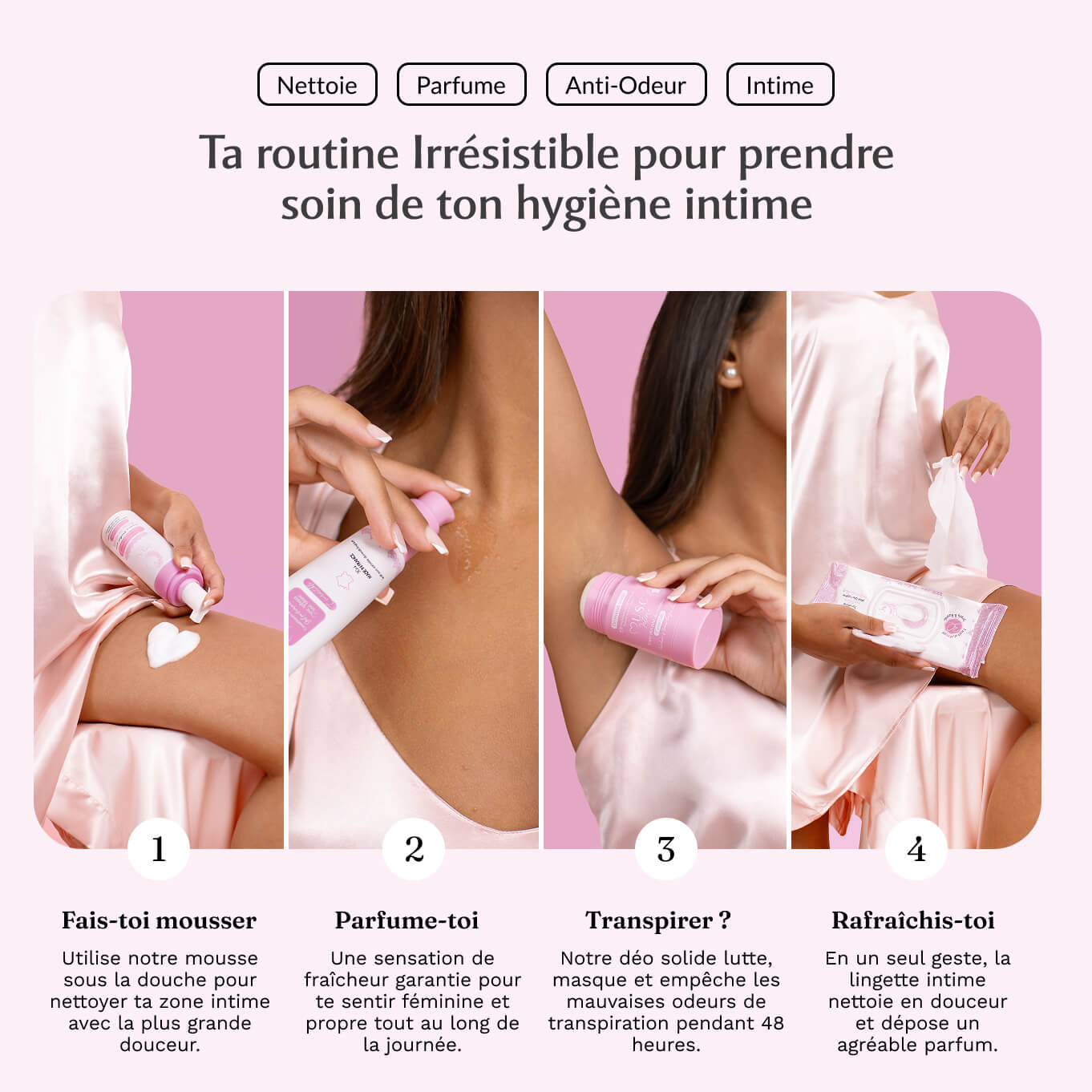 Mousse nettoyante Intime au Musc Blanc - l'Irrésistible